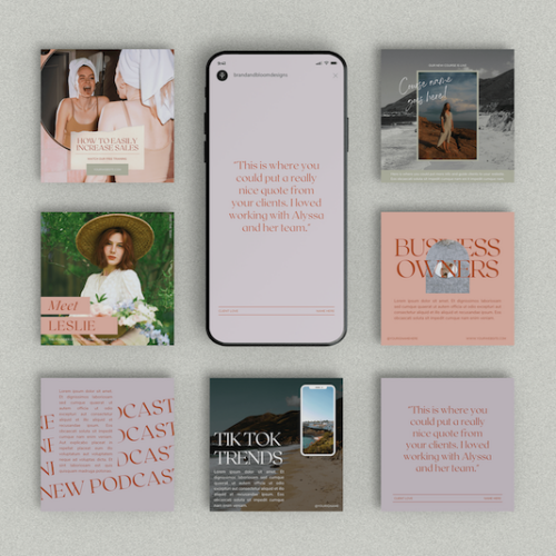 Boho Instagram Canva Template Pack Bundle | Brand & Bloom